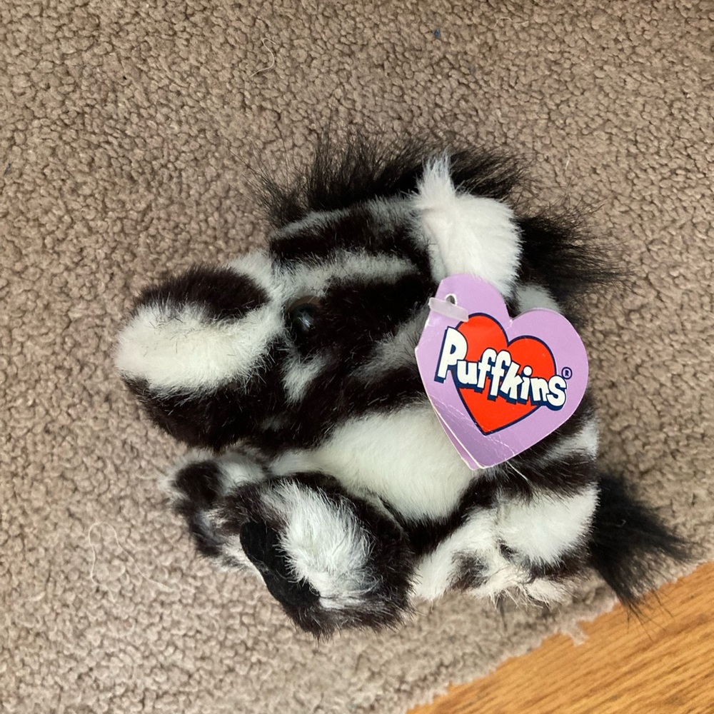 ♥️💙Ty Puffkins Zebra Plush - Black and White